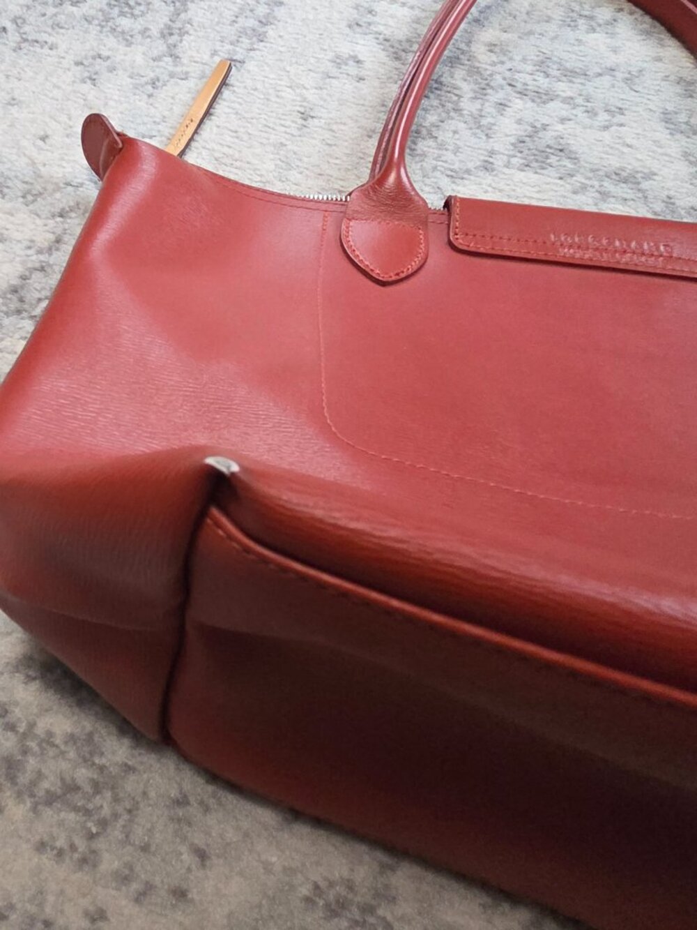 LONGCHAMP Le Pliage City Tote Med Shoulder Bag Terracotta Orange - Picture 3 of 4